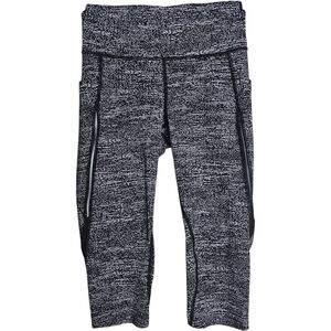 Lululemon Pace Perfect Black White Crop Leggings Size 6